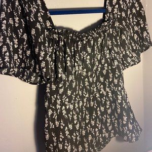 Francesca's Mi Ami Black Babydoll Top
